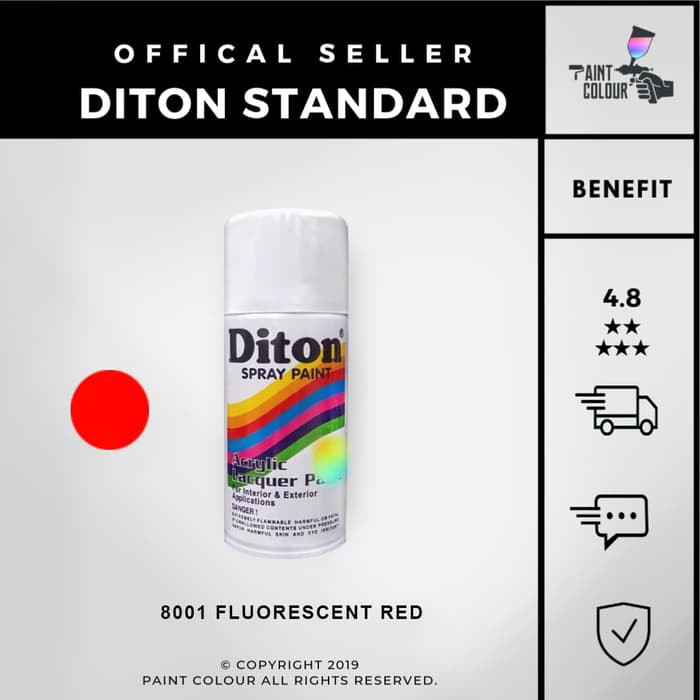 Diton Cat Semprot FLUORESCENT (Skotlet Stabilo) 8001 Red