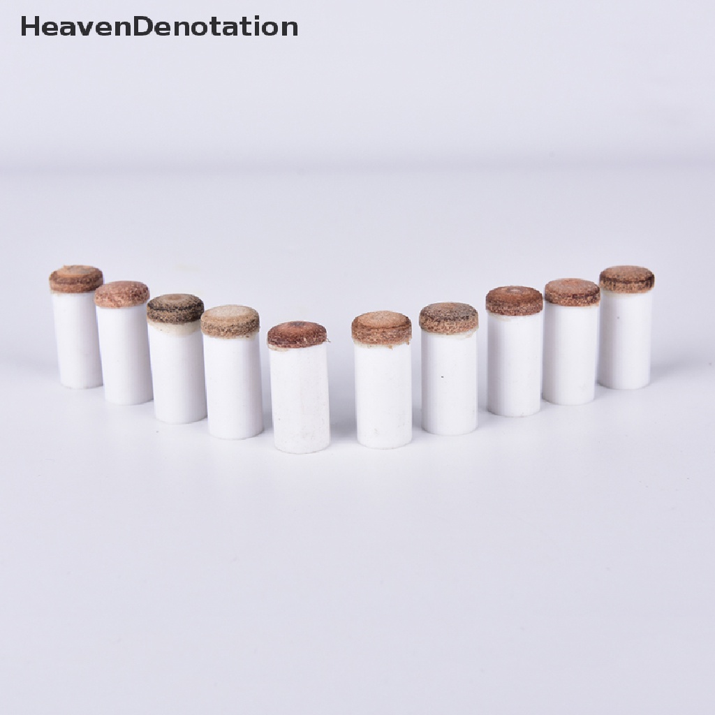 (Heavendenotation) 10pcs / Lot Cue Tip Stik Biliar Pengganti 13mm Tahan Lama