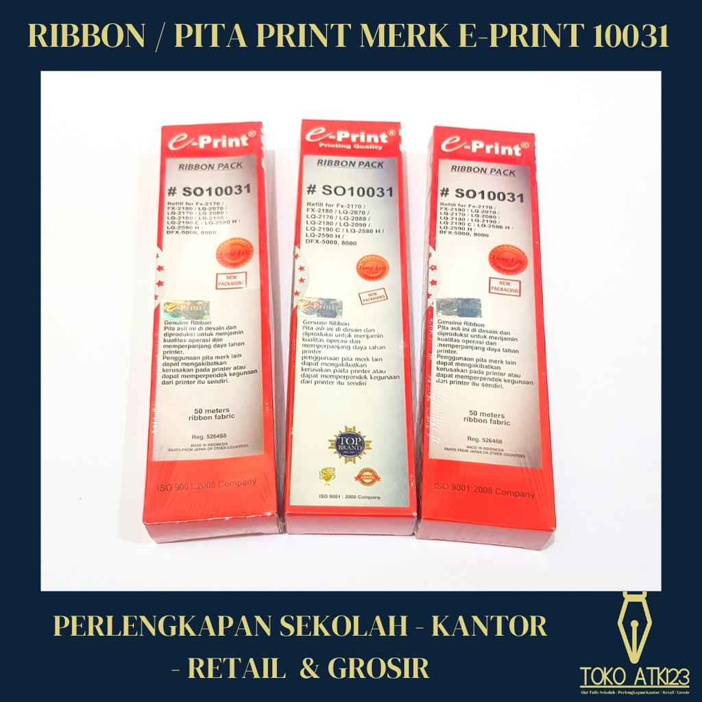 Ribbon Pack / Pita Printer SO10031 Merk E-Print Eprint Long Life ASLI!