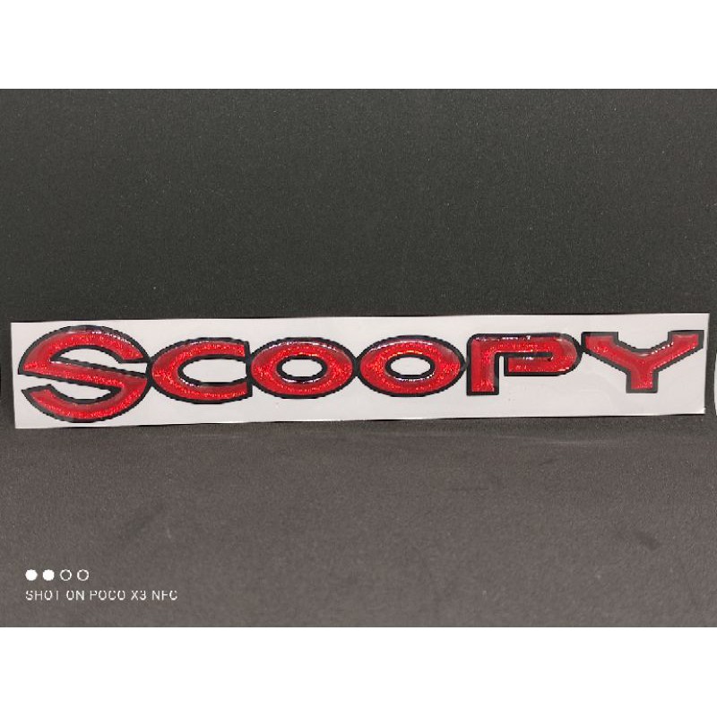 emblem honda scoopy stiker timbul gold chrome thailook twotone