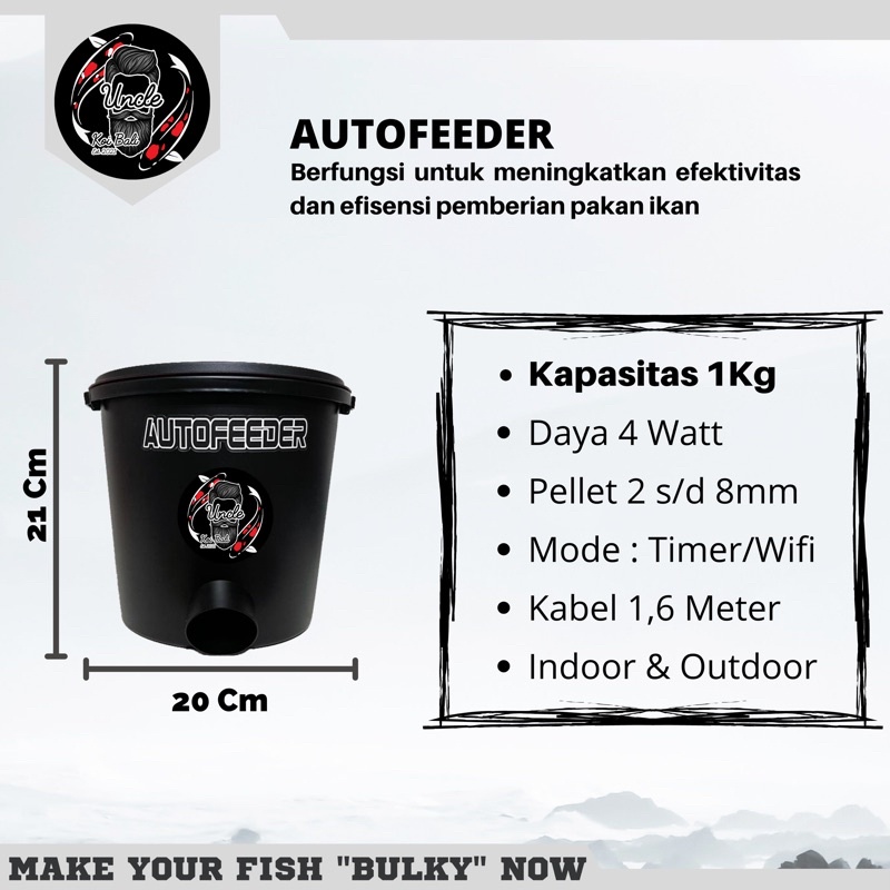 Autofeeder / Auto Feeder / Alat Makan Ikan Otomatis Kapasitas 1 Kg