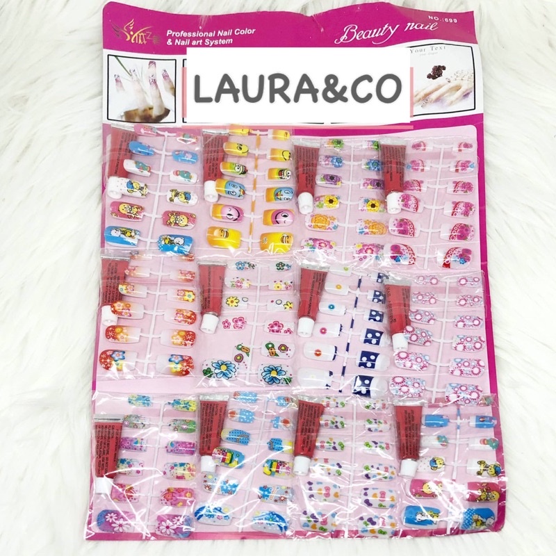 KUKU PALSU ANAK 12 SET MAINAN GROSIR NAIL ART