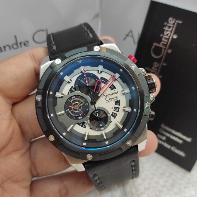 Jam Tangan Pria Original Alexandre Christie Ac 6506 Mc Leather Steel Mimumi.S