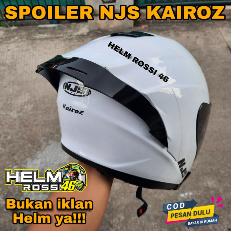 Spoiler Helm NJS KAIROZ Kairos Solid Putih Motif Polos Hitam dan Bening / sudah termasuk 3m tinggal pasang