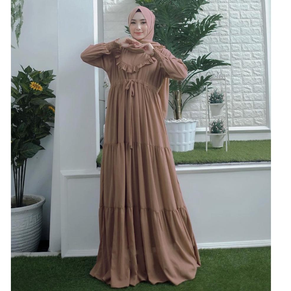 RD Baju Gamis Wanita Polos Canda Rempel Dada Untuk Remaja / Dewasa / Ibu Ibu BusuiKekinian | NGR.02J