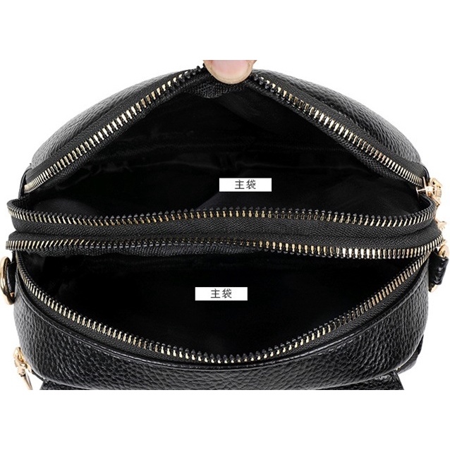 TAS SELEMPANG WANITA IMPORT PREMIUM 3 RESLETING JINGPIN KULIT HITAM AZADA TA520B5 SLING BAG KECIL KEKINIAN REMAJA CEWEK BATAM BRANDED KOREA