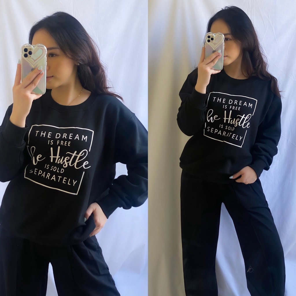 INFINITEE Sweater Oversized Crewneck Pria Dan Wanita