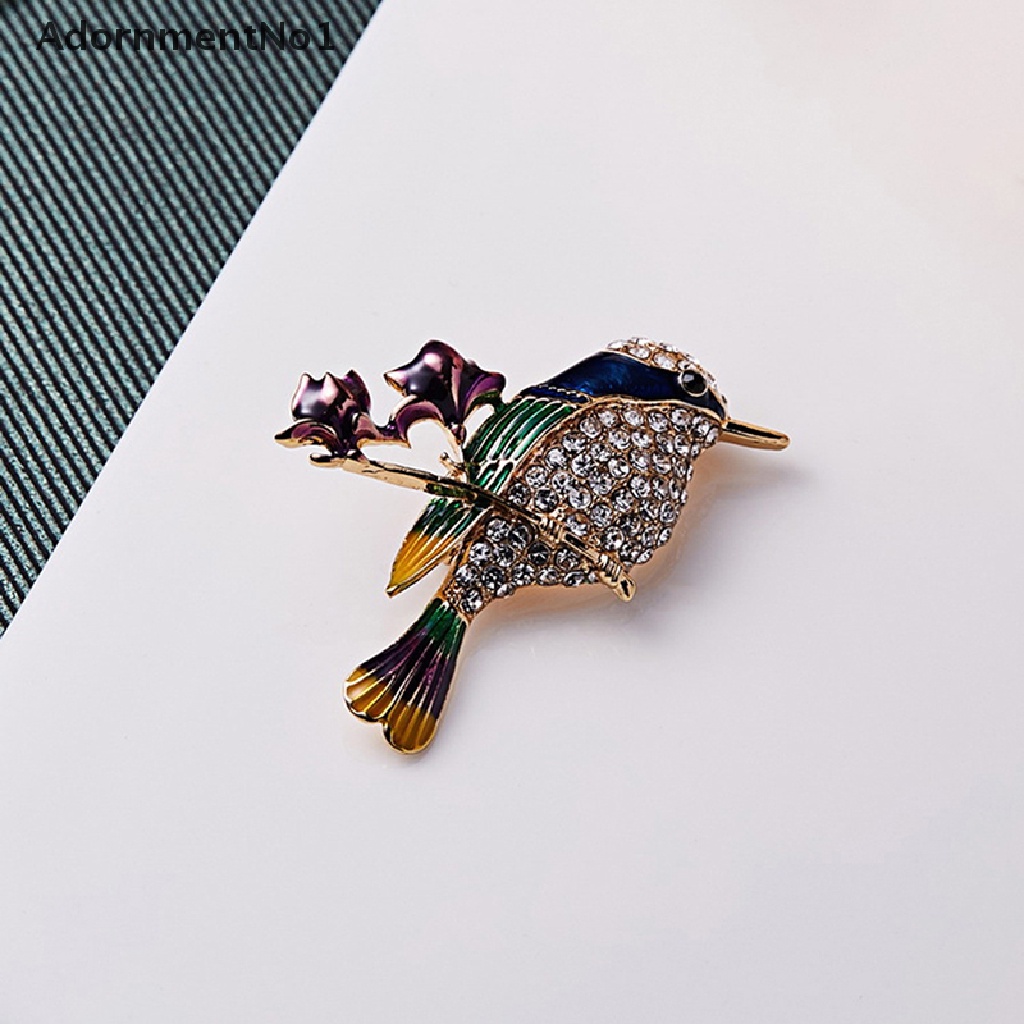 (AdornmentNo1) Pin Bros Burung Magpie Hiasan Berlian Imitasi Berkilau