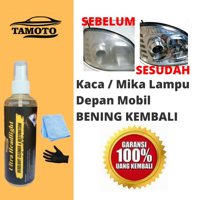 Pembersih Kaca Mika Lampu Depan Mobil Kuning Tamoto Headlight Restorer