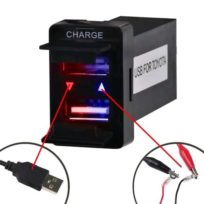 DUAL port USB kabel sambungan audio HU toyota innova REBORN inova