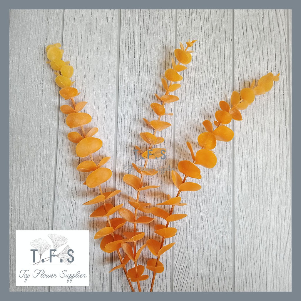 Artificial Flower Bunga Flocking Eucalyptus Stem Green Tanaman Palsu Bunga Plastik Decor Rumah-6