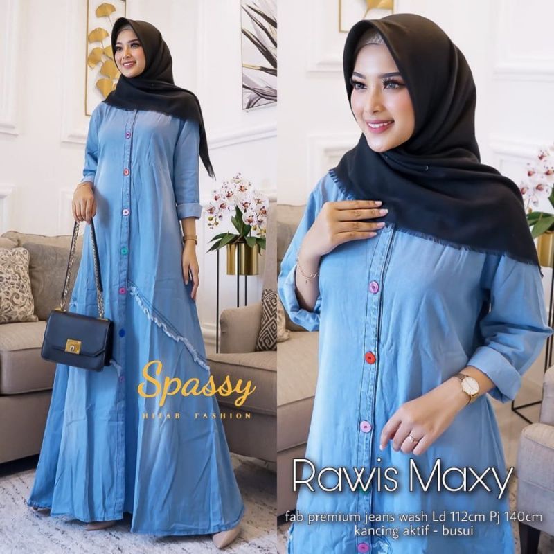 Gamis Jeans Maxy Dress Denim Premium