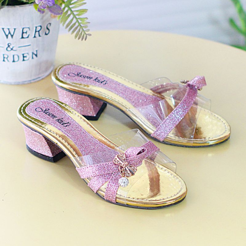 Sandal Heels Anak Perempuan Jelly Mika Pita Hak Tahu 3 Cm Sendal Sepatu Anak Cewe AG01