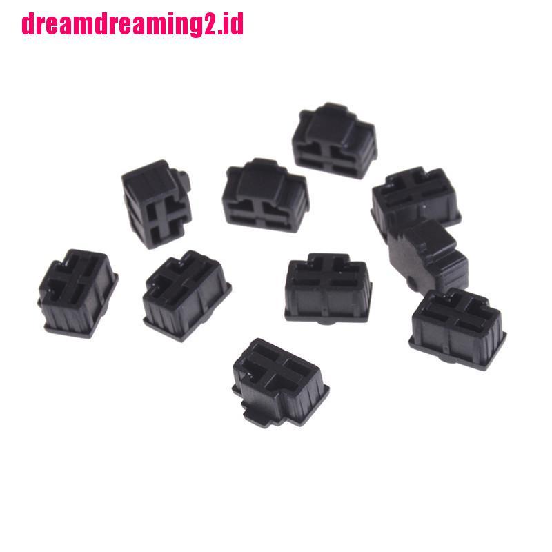 （✔✔❤10pcs Plug Pelindung Port Ethernet RJ45 Anti Debu Warna Hitam