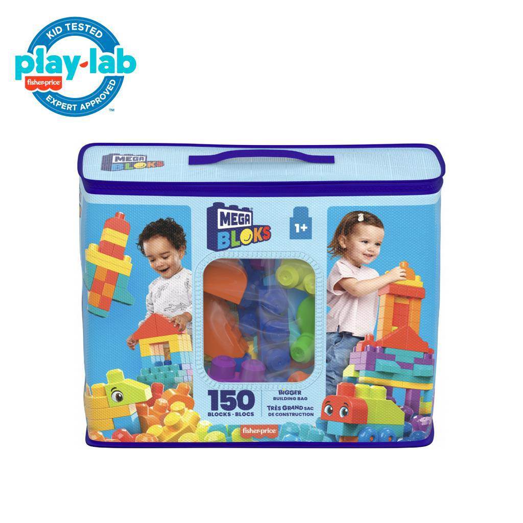 Mega Bloks Bigger Building Bag (150 pcs) - Mainan Balok Susun Edukasi Anak Balita