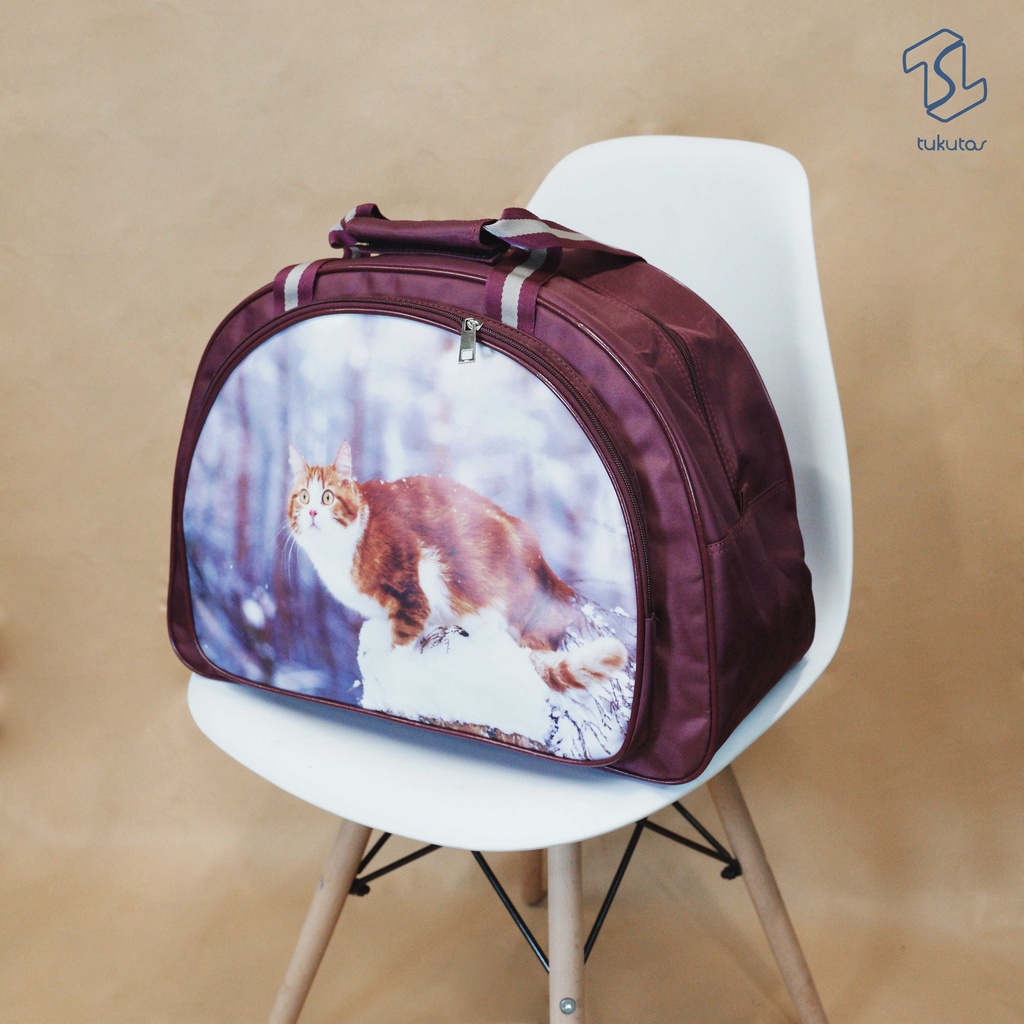 Travel Bag Motif Kucing Ukuran Besar Tas Pakaian - HYBRAND Tp Kucing