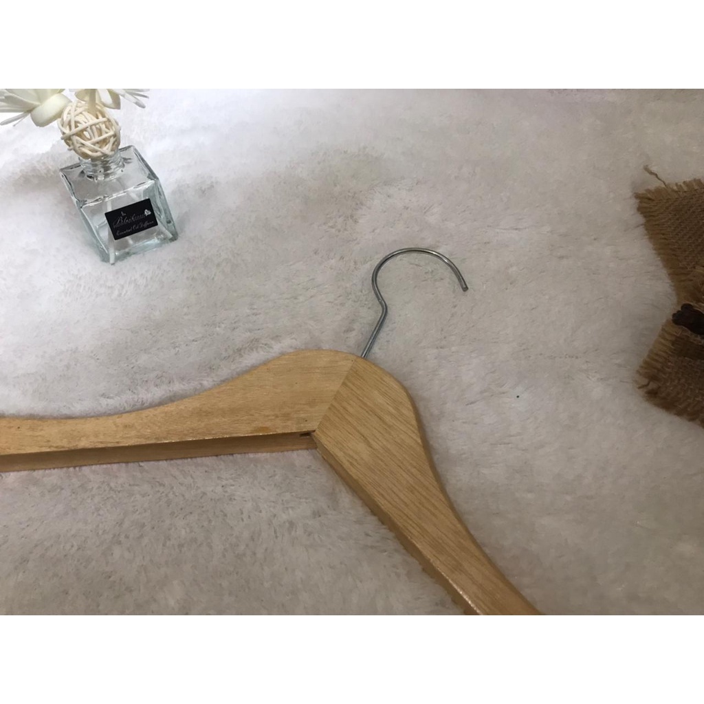 Hanger kayu nat dewasa 2 TEBAL | Hanger kayu Dewasa (Wood) ( BISA COD )