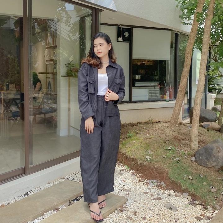 Tren Kekinian.. ONE SET BABY CORDUROY SHIRT CORDUROY PANTS CORDUROY DENGAN KULOT HIGHWAIST