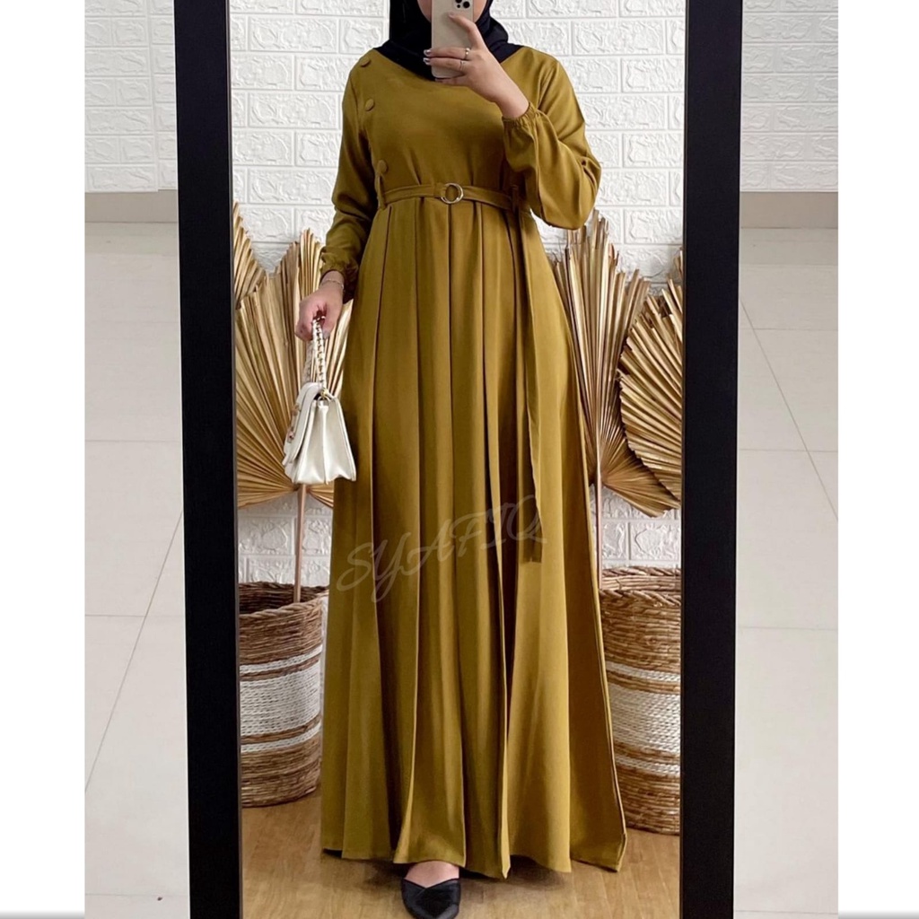 Gamis wanita terbaru 2021 Gamis remaja terbaru kekinian modern 2023 wanita dress arumi maxy syari- Olive