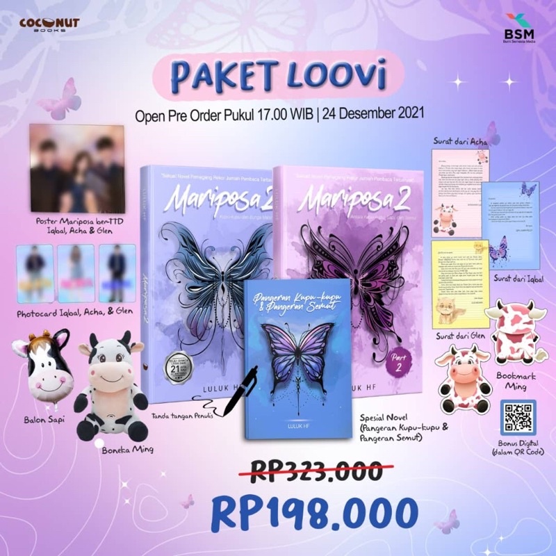 Novel Mariposa 2 karya Luluk HF ORIGINAL MURAH