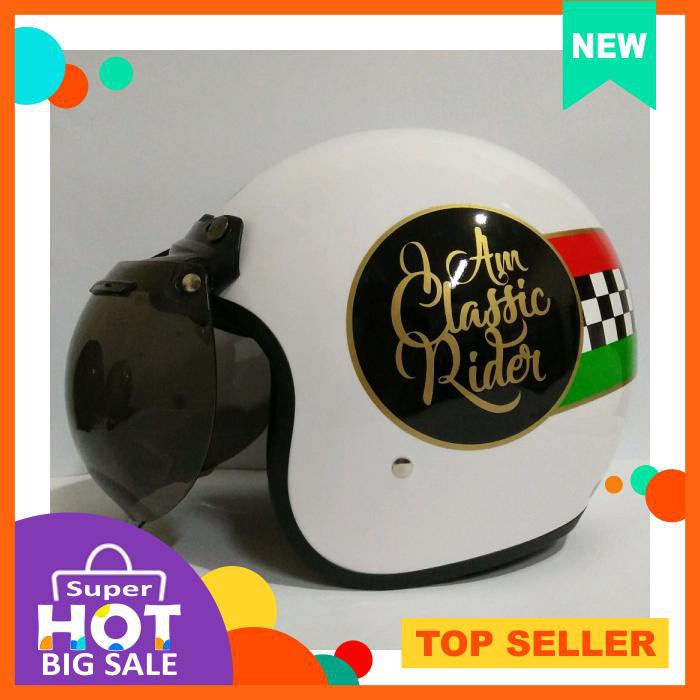 Helm Retro Classic Helm Bogo Vespa Classic Rider