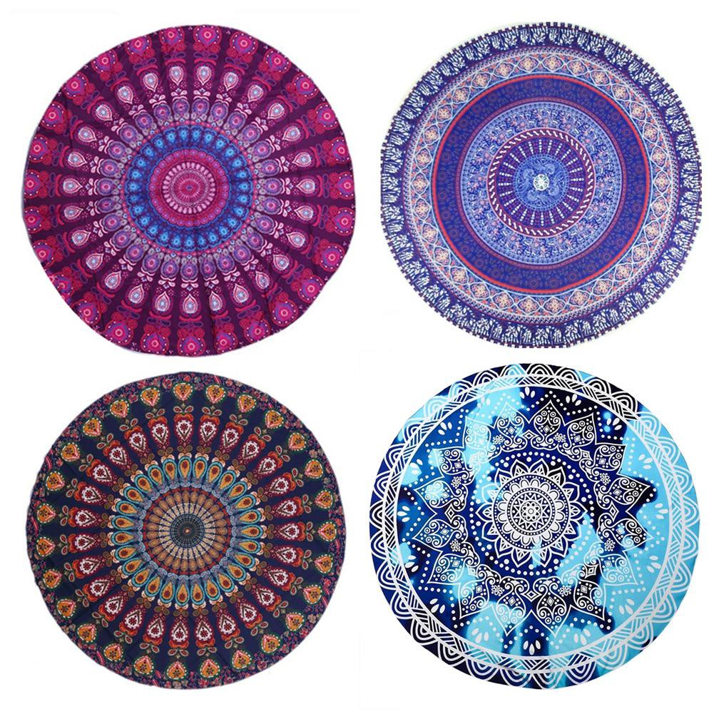Beach Tapestry Round Boho Mandala Printing Tapestry Wall Hanging
