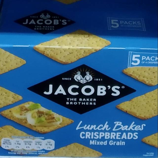 

Jacob's the baker brother lunch baker crispbreads mixed grain 5pcs