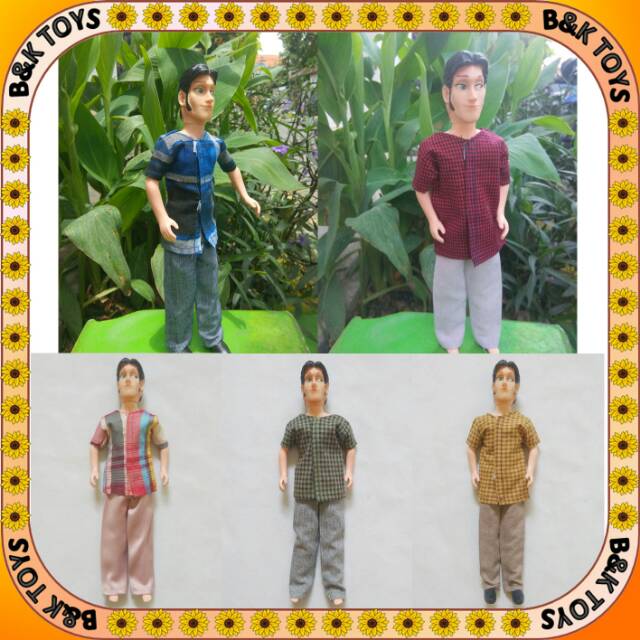 Baju Kemeja-Hem Boneka Barbie Cowok Keny/Hans Komplit Celana Limited