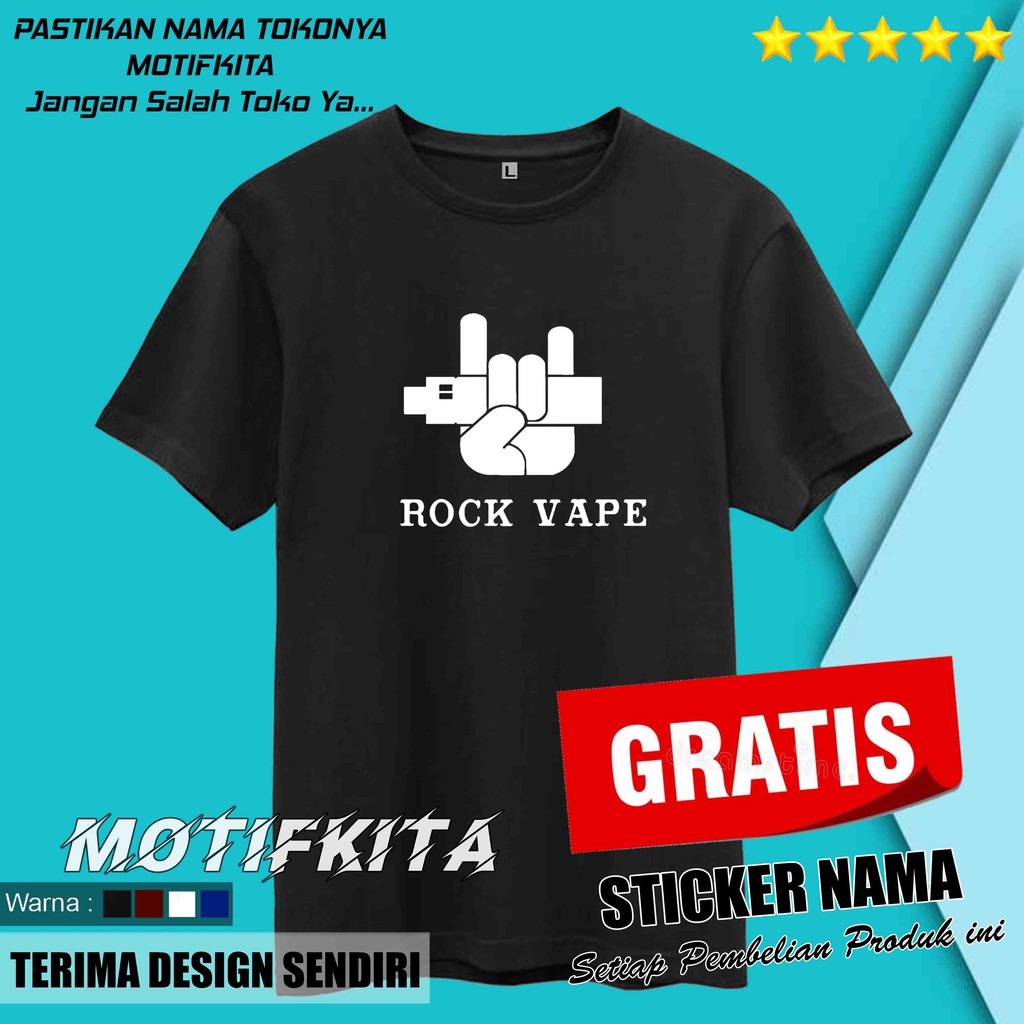 Baju  Kaos ROCK VAPE Simple  keren Pria    Motifkita