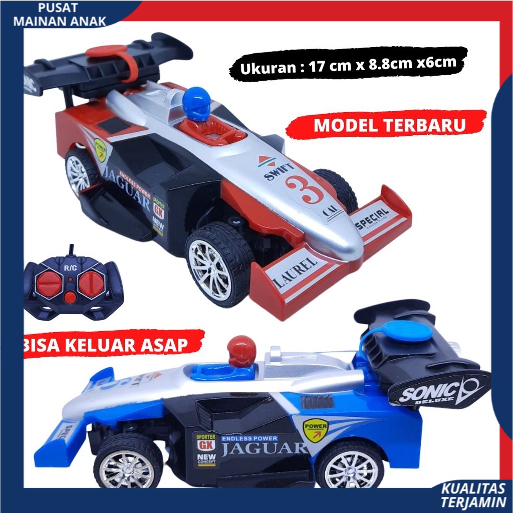 Mainan mobil Balap Racing Bisa Berasap remot kontrol bentuk unik dan aman Keren ber SNI Rc Car Speed