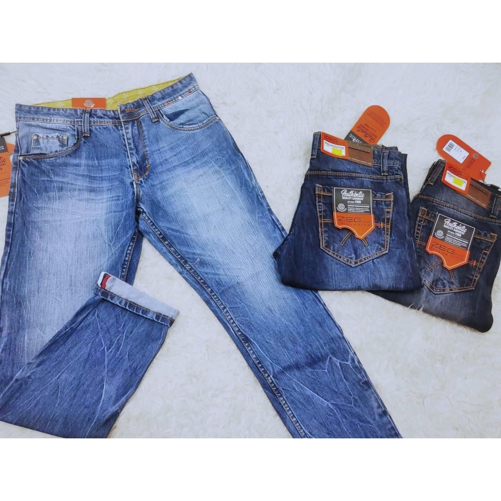 Jeans Original ZEG PLUS DENIM Quality import corvus denim terbaru - JEANS RETRO PLAIN