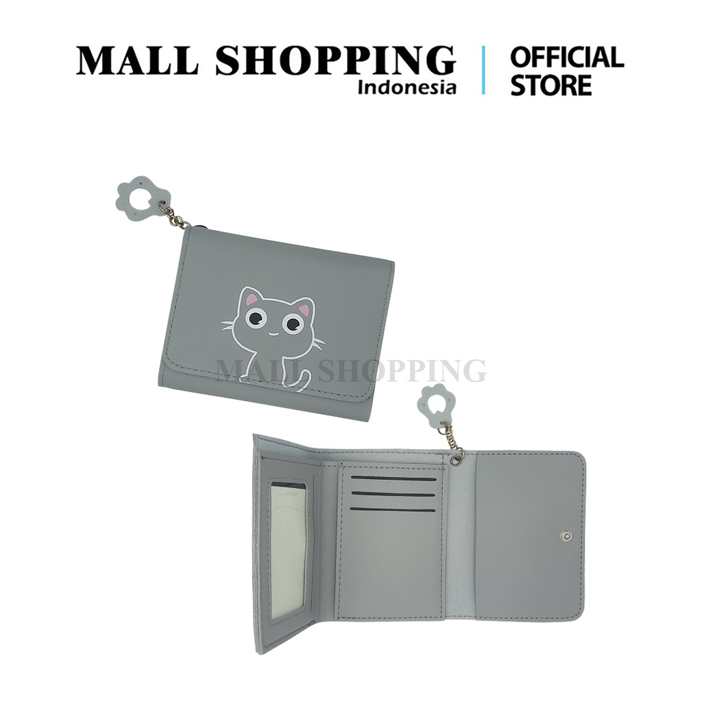 (COD) Dompet Kulit Sintetis Dompet Lipat Wanita Dompet Mini MALLSHOPPING