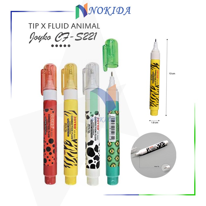 

Nokida Tip X Pen Fluid Animal Joyko CF-S221 / Ballpoint Pulpen Correction Tape Ex Cair