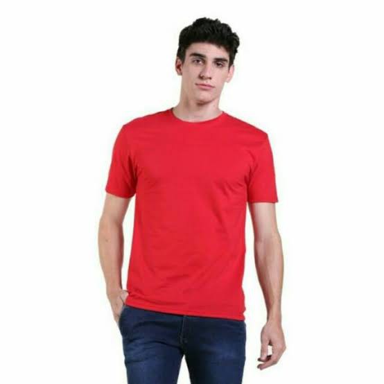 kaos polos katun - Merah kaos polos kaos polos cowok kaos oblong pria dewasa baju polos pria