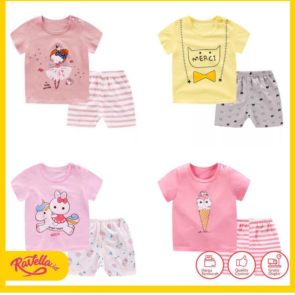  RAVELLA BAJU  ANAK  LENGAN PENDEK BAJU  ANAK  PREMPUAN 