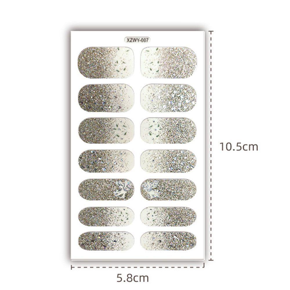 AUGUSTINA Agustina Self-Adhesive Nail Stiker Bronzing Dekorasi Kuku Nail Art Sliders Imitasi Bor DIY Nail Decals