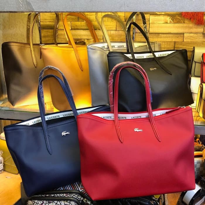 TAS WANITA TOTE BAG LACOSTE IMPORT SEMIPREMIUM UJURAN BESAR