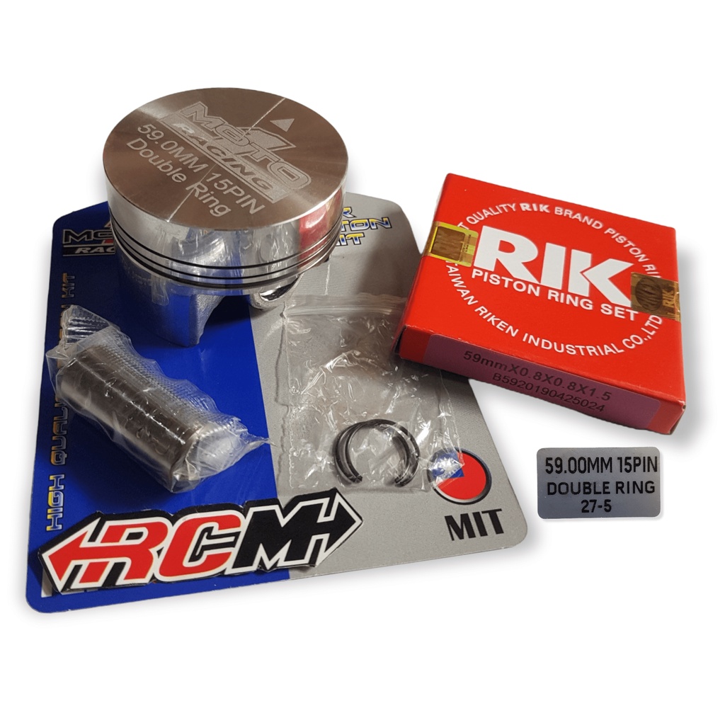 PISTON SEHER SEKER KIT SET MOTO1 MOTO 1 RIK DIAMETER 59MM 59 MM PIN PEN 15 ORI ORIGINAL MOTO1 TAIWAN ASLI