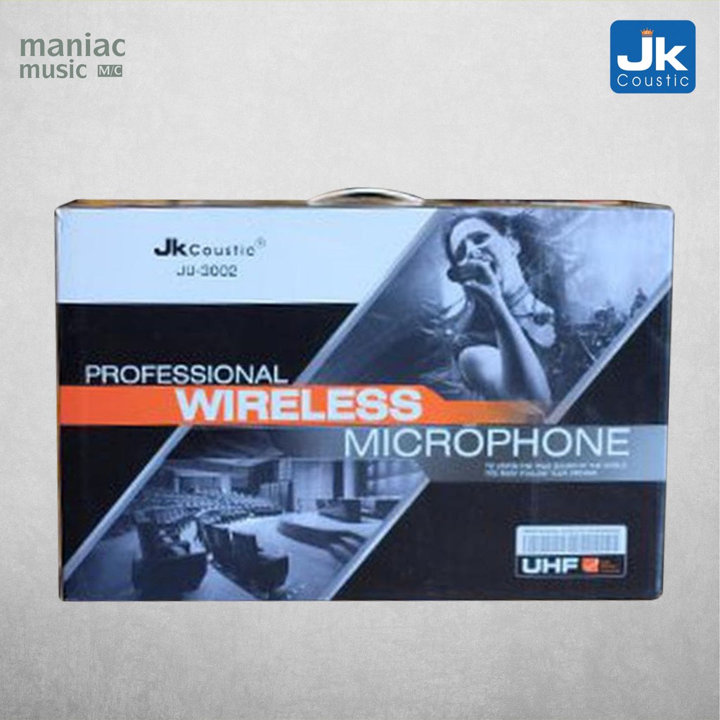 JK Coustic JU3002CC - Wireless Clip On Microphone. 2 Mic. 1 Receiver