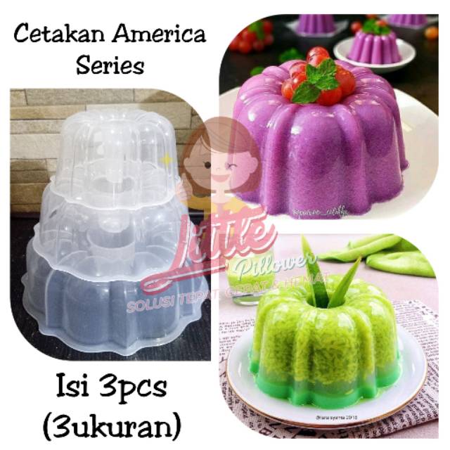 (AMERIKA 3 UKURAN) Cetakan Puding America 3ukuran/Cetakan puding art/cetakan kue bolu