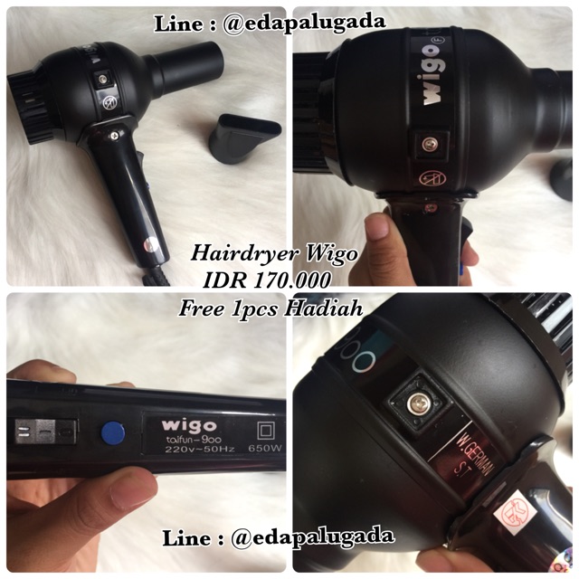 Hairdryer Wigo original , hairdryer wigotaifun 900, ANGIN DAHSYAT, catokan 2in1 , blower