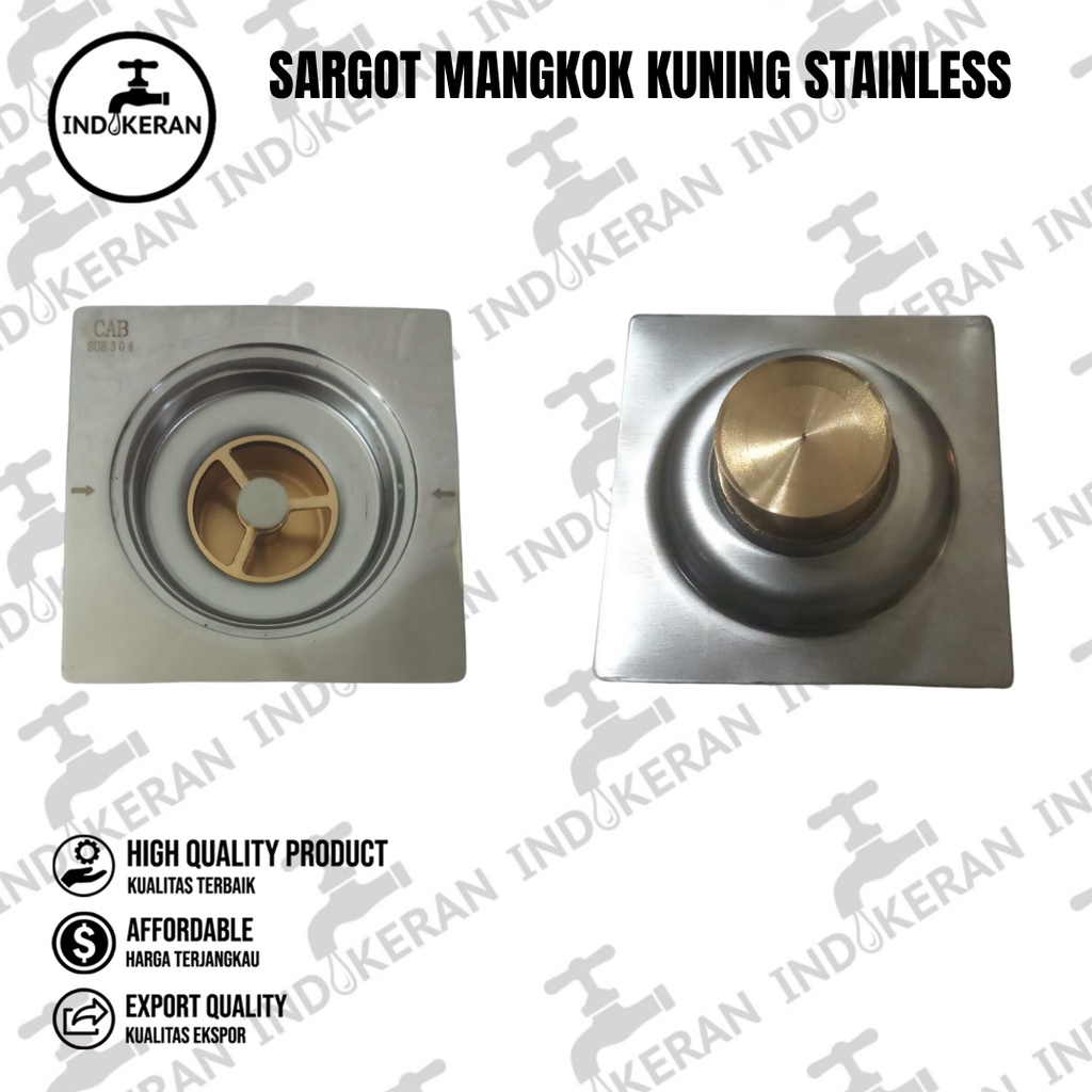 INDOKERAN - Saringan Got Kuning Motif Air Bunga - 4 Inch