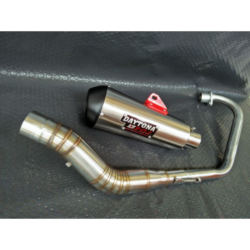 Knalpot racing Daytona GP Taper R15 Cbr150r Vixion Satria Fu Sonic Gsx Cb150r Verza Byson fullsystem