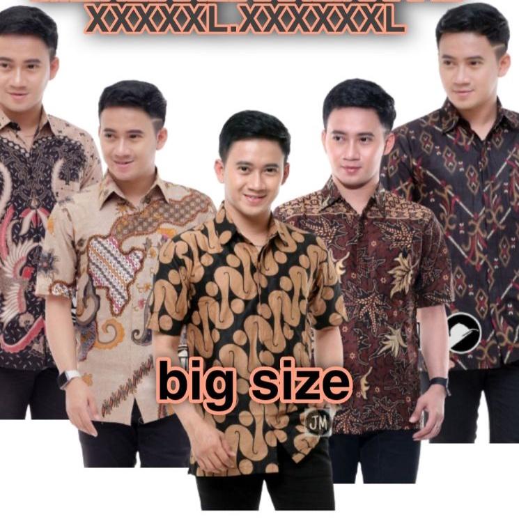 M, L, XL, XXL, XXXL, XXXXL, XXXXXL HEM KEMEJA BATIK PRIA LENGAN PENDEK TERVIRAL JUMBO BATIK ORIGINAL