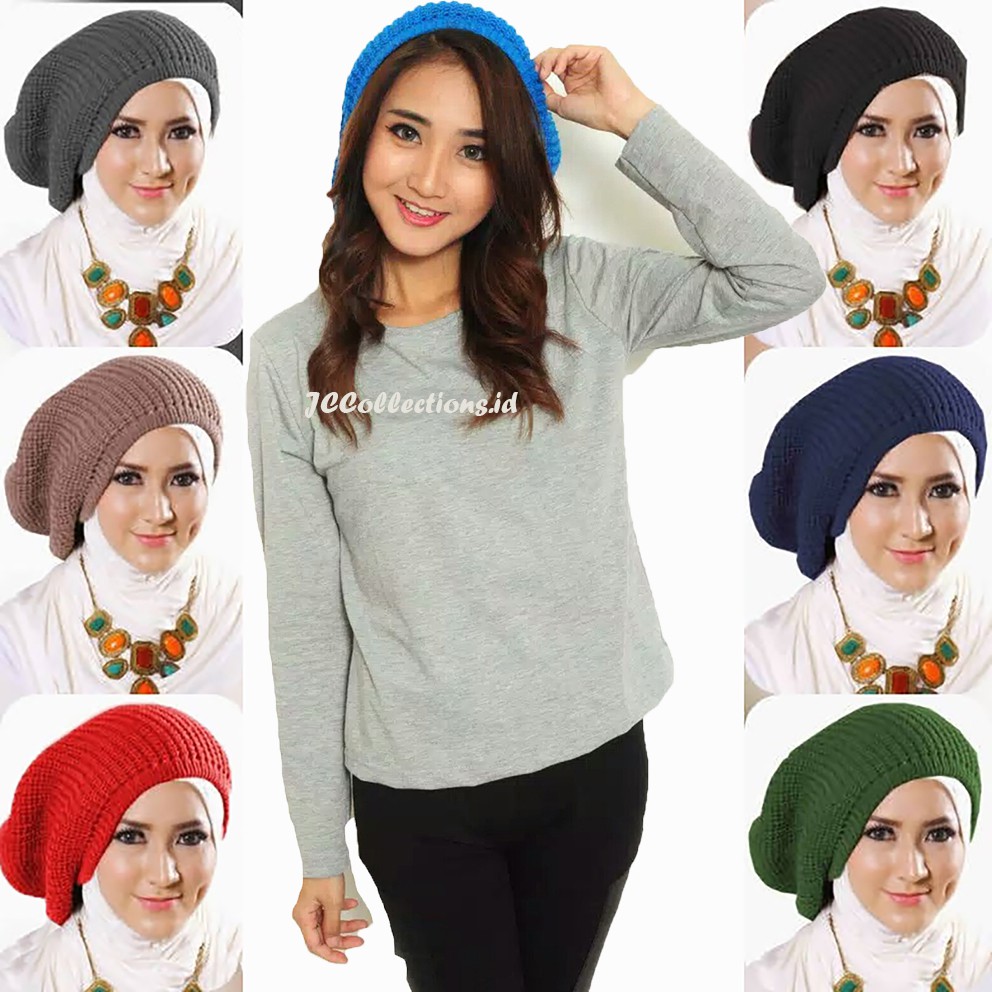 Topi Kupluk Lebar Rajut Unisex  - JCCollections