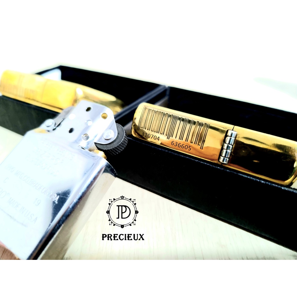 Korek Api Zippo Emas Gold Lights Original Ping Sound &quot;Precieux&quot;