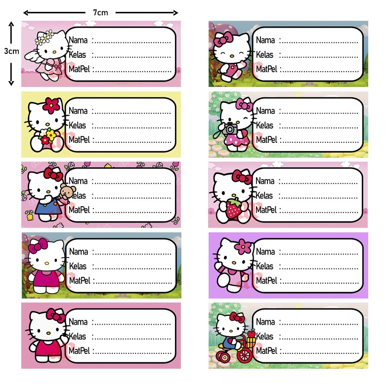 

Stiker Label Buku Karakter Hello Kitty