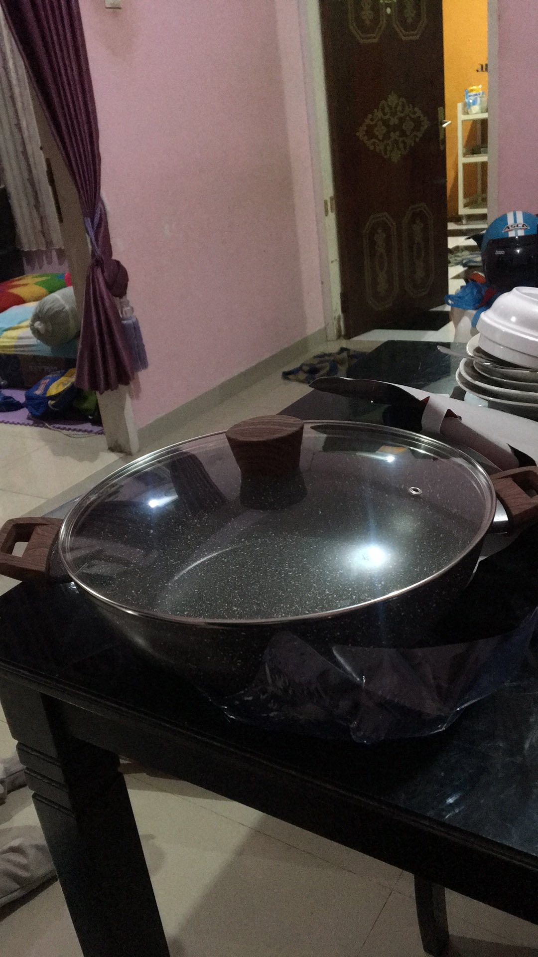 Cypruz Wok Kuali Marble Series + Lid (tutup) 30 Cm Ki-0650