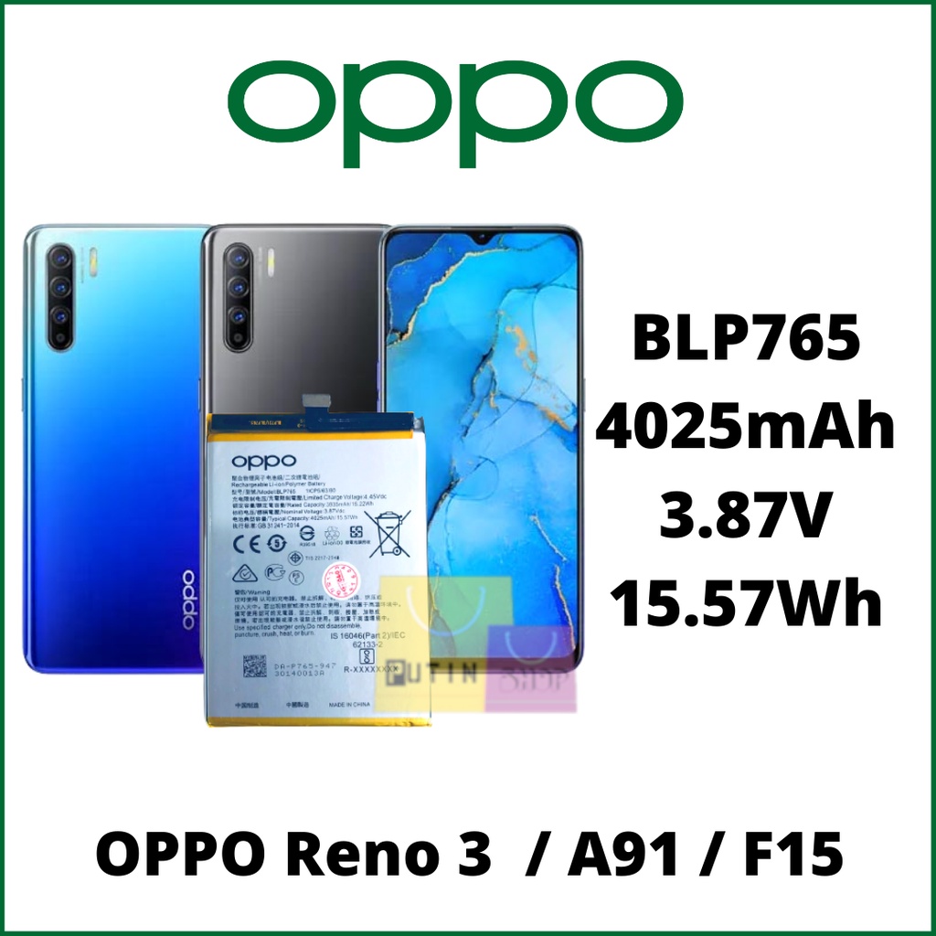 Baterai Batre Battery Oppo BLP765 / A91 / F15 / Reno 3