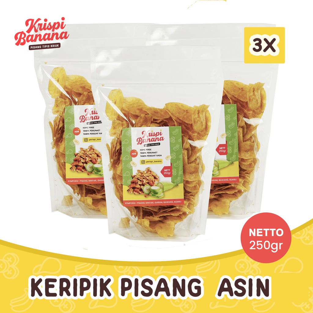 

KRISPI BANANA Keripik Pisang Asin (Paket 3)